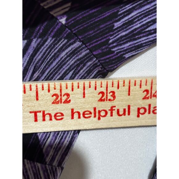 Emma Womens plus sz 1x Maxi Sheath Dress Purple Chevron Witchy‎ Whimsigoth work - Picture 8 of 9